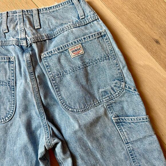 Vintage Guess Baggy Carpenter Jeans Light Wash Size 28 Made in the USA - Picture 6 of 12